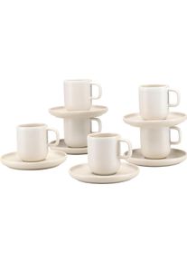 Tasse Creatable "Uno, Espressotassen, Set 12-tlg.", beige (sanftes wei&szlig;), H:6cm &Oslash;:5,5cm, Steinzeug, Trinkgef&auml;&szlig;e, Tasse, hochwertiges Steinzeug, seidenmatte Spezialglasur