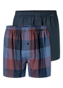 Weiter Boxer Schiesser "Boxershorts Multipack", Herren, Gr. 7, bunt (920, sonstige), Webqualit&auml;t, Obermaterial: 100% Baumwolle, weit, Unterhosen Weiter Boxer, Eingriff mit Knopf, elastischer Bund, lockere Passform
