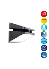 N&auml;ve LED Solarleuchte N&Auml;VE "H&uuml;rth", schwarz, B:11,3cm H:10,9cm L:21cm, Leuchten, LED Solarleuchte, Nachtlicht, Memory, 3 Lichtmodi, D&auml;mmerungssensor, Bewegungsmelder