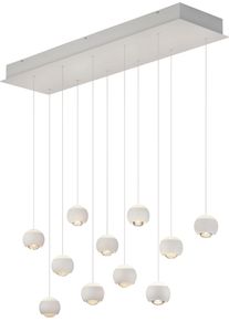 Musterring LED Pendelleuchte "CANNON, 11-flammige LED H&auml;ngelampe 5W 500Lumen 2300-4000K CCT", wei&szlig; (wei&szlig; matt), 11, &Oslash; 10cm H: 195cm, 1 Stk., Leuchten, mit Fernbedienung, stufenlos h&ouml;henverstellbar max 195cm dimmbar Memory, LED Pendelleuchte