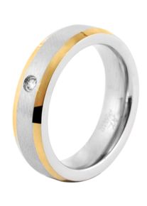 Fingerring Akzent "Dor&eacute;e, langlebig" Gr. 50, wei&szlig;, Fingerringe, Damen, 50, Edelstahl, Fingerring