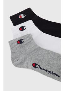 Kurzsocken Champion "3 Pack Quarter Socks", Damen, Gr. 39-42, bunt (oxgm, wht, nbk, ns), Obermaterial: 67% Baumwolle, 25% Polyester, 6% Polyamid, 2% Elasthan, Socken Kurzsocken, f&uuml;r sportive Aktivit&auml;ten geeignet, 3er-Pack