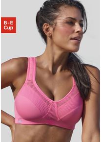 H.I.S. Sport-BH H.I.S "ohne B&uuml;gel aus schnell trocknendem COOLMAX-Material", Damen, Gr. 90, Cup C, pink (neon pink), Microtouch, Obermaterial: 90% Polyester (COOLMAX), 10% Elasthan (LYCRA), BHs Sport-BH, mit breiten, wattierten Tr&auml;gern, gro&szlig;e Gr&ouml;&szlig;en, Topseller
