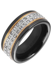 Fingerring Just "Petrena, langlebig" Gr. 64, gold (goldfarbig), Fingerringe, Damen, 64, Keramik, Fingerring