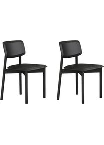 Esszimmerstuhl OTTO HOME "Grelia", schwarz, B:49cm H:78cm T:65cm, Massivholz, St&uuml;hle, Esszimmerstuhl, nat&uuml;rliche warme Eichenoptik, in zwei Farben, Sitzh&ouml;he 46 cm
