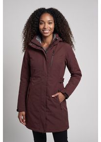 Parka Killtec, Damen, Gr. 48, braun (mahagoni), Web, Obermaterial: 100% Polyester. Futter: 100% Polyester. Wattierung: 100% Polyester, hoch geschlossener Ausschnitt, mit verstellbarem Klettverschluss, Jacken Parka, mit verschwei&szlig;ten N&auml;hten, 10.000 mm Wassers&auml;ule, wasser- und winddicht