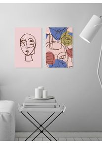 Bild queence "Tr&eacute;", rosa (farbe rahmen: schwarz, farbe bild(er): rosa), B:30cm H:40cm, Acrylglas, Holz, Papier, Bilder, Bild, HD Premium Poster-Druck inkl. Holzrahmen