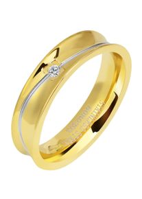 Partnerring Akzent "Addisa, langlebig" Gr. 58, gold (goldfarbig), Fingerringe, Damen, 58, Edelstahl, Partnerring