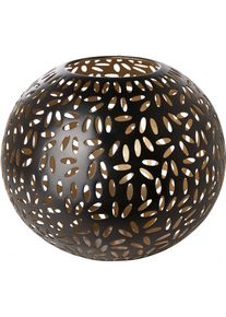 Windlicht Fink "DARIA", schwarz, H:20cm &Oslash;:24cm, Eisen, Kerzenhalter, Windlicht, Kerzenhalter aus Eisen, pulverbeschichtet, mit Cut-Outs