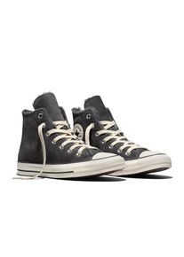 Sneaker Converse "Chuck Taylor All Star", Damen, Gr. 37, schwarz matter, grau area, egret, Leder, Schuhe Sneaker, Nubuk Leder, gef&uuml;ttert, Topseller