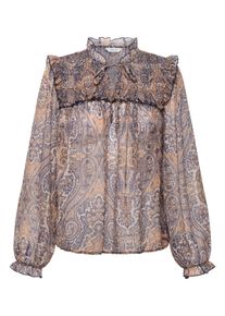 Langarmbluse B.Young "Damen Langarm BYXGALIA", Damen, Gr. 40, blau (byxgalia paisley), Obermaterial: 100% Polyester PES., Blusen Langarmbluse