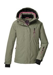 Skijacke Killtec "KSW 205 GRLS SKI JCKT", M&auml;dchen, Gr. 176, gr&uuml;n, Obermaterial: 100% Polyester.Futter: 100% Polyester.F&uuml;llung: 100% Polyester, Jacken Skijacke, Wasserdichte, atmungsaktive Ski-Jacke mit verstellbarer Kapuze