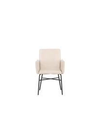 Esszimmerstuhl VENTURE HOME "Petra, gepolsterter Esszimmerstuhl in beigem Samt, bis 200 kg", beige (beige, schwarz, schwarz, beige), B:57cm H:87cm T:60cm, Polyester, Polyurethan, Sperrholz, Stahl, St&uuml;hle, Esszimmerstuhl, Polsterstuhl, weiche Polsterung, schwarze Stahlbeine, hochwertig