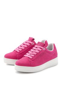 Sneaker ELBSAND "Freizeitschuh, Lederschuh, Ledersneaker, Turnschuh, Schn&uuml;rschuhe", Damen, Gr. 40, pink, Obermaterial: 100% Rindsleder. Decksohle: 100% Textilmaterial. Futter: 100% Textilmaterial. Laufsohle: 100% Synthetik, unifarben, Basic, Schuhe Sneaker, aus Leder mit Plateausohle und austauschbaren Schn&uuml;rsenkeln