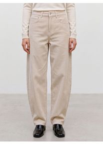 V&eacute;ro Moda Cordhose VERO MODA "VMBILLIE HR BARREL ANK CORD PANTS NOOS", Damen, Gr. 28, L&auml;nge 30, beige (oatmeal), Cord, Obermaterial: 98% Baumwolle, 2% Elasthan, unifarben, lang, Hosen Cordhose, Baumwollmischung, Cord, Barrel Fit, high waist