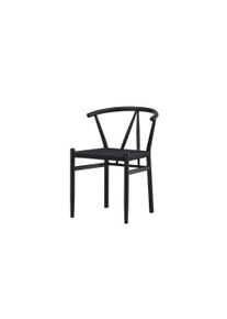 Esszimmerstuhl VENTURE HOME "Alfons, Esszimmerstuhl mit geflochtenem Sitz und Stahlrahmen", schwarz (schwarz, schwarz, schwarz), B:55cm H:72cm T:58cm, Polyester, Stahl, St&uuml;hle, Esszimmerstuhl, Flechtstuhl, Stahlrahmen, Seil-Geflecht, belastbar, modern