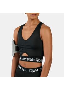 Sport-BH Reebok "ID TRAIN RUCHED BRA", Damen, Gr. XL, N-Gr, schwarz, Obermaterial: 86% Polyester, 14% Elasthan. Futter: 92% Polyester, 8% Elasthan, BHs Sport-BH, f&uuml;r Fitness, aus Polyester und Elasthan