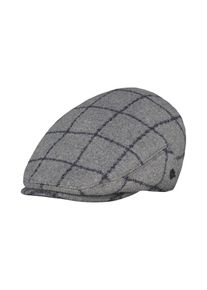 Schieberm&uuml;tze Lerros "Gatsby Schieberm&uuml;tze aus kariertem Wollmischgewebe", Herren, Gr. S/M, grau (platinum grau), Materialmix, M&uuml;tzen Schieberm&uuml;tze