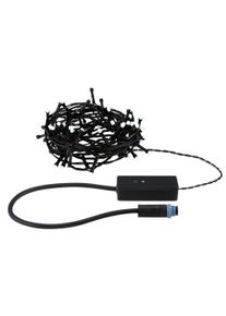Paulmann LED-Lichterkette "Yuna IP44 Schwarz", schwarz, Dioden 64 Stk. Flammen 1 Stk., Gesamtl&auml;nge 7,4m, Lichterketten, dimmbar, LED-Lichterkette