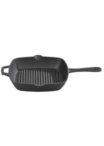 Grillpfanne GSW "Black Iron BBQ", schwarz, B:26cm H:5cm L:26cm, Pfannen, Grillpfanne, Grillpfanne zur Anwendung auf dem Grill, Feuer oder Backofen