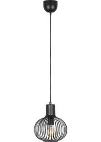 Trio LEUCHTEN Pendelleuchte "GILA, 1-flammige H&auml;ngelampe, Gitter Optik Metall exkl 1x E27 max 10W", schwarz matt, 1, &Oslash; 23cm H: 150cm, 1 Stk., Leuchten, H&ouml;he bis 150cm einstellbar, H&auml;ngeleuchte K&uuml;che Wohnzimmer, Pendelleuchte