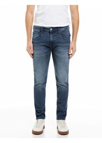 Slim-fit-Jeans Replay "ANBASS", Herren, Gr. 36, L&auml;nge 30, blau (medium blau c32), Denim/Jeans, Obermaterial: 94% Baumwolle, 4% Elastomultiester, 2% Elasthan, slim fit normal, Jeans Slim-fit-Jeans