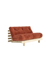 Daybett Karup Design "Roots Sofa Bed, Schlafsofa,, Bettfunktion, FSC-Massivholz", braun (retro orange, raw), B:140cm H:85cm, Bezug 83% Polyester, 17% Nylon, Daybetten, Daybett, Inkl. Futonmatratze, Made in Europe, langlebig, B: 140 oder 160 cm