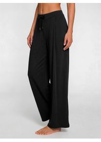 Homewearhose French Connection, Damen, Gr. 40/42, N-Gr, schwarz, Obermaterial: 48% Viskose, 47% Polyester, 5% Elasthan, unifarben, lang, Hosen Homewearhose, mit &Uuml;berlappenden Seiten