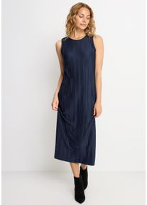 Plisseekleid Lascana "in Midil&auml;nge mit gerader Passform", Damen, Gr. 40, N-Gr, Jersey, navy, Jersey, Obermaterial: 88% Polyester, 12% Elasthan, unifarben, figurumspielend ca. Mitte Wade, Rundhals, Kleider Plisseekleid, Partykleid in Midil&auml;nge, elegantes Midikleid mit Plisseefalten