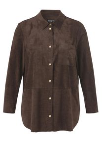 Hemdbluse Via Appia Due "Via Appia Due Bluse", Damen, Gr. 52, braun (kaffee), Casual, regular fit, Blusen Hemdbluse, Gro&szlig;e Gr&ouml;&szlig;en