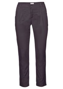 Chinohose sheego, Damen, Gr. 50, Normalgr&ouml;&szlig;en, grau (dunkelgrau), 97% Baumwolle, 3% Elasthan, unifarben, Hosen Chinohose