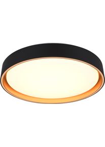 REALITY LEUCHTEN LED Deckenleuchte "FELIS, LED Deckenlampe schwarz-gold, 24W 2500 Lumen Fernbedienung", schwarz (gold, schwarz), 1, &Oslash; 40cm H: 7,5cm, 1 Stk., Leuchten, CCT 2700-6500K warmwei&szlig; - kaltwei&szlig;, dimmbar &Oslash; 40cm H&ouml;he 7,5 cm, LED Deckenleuchte