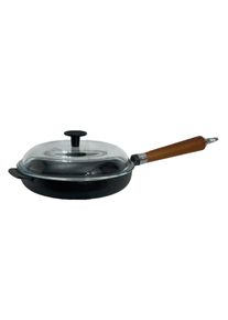 Bratpfanne RONNEBY BRUK "Maestro, hoch, mit Glasdeckel", schwarz, mit buchenholzgriff, B:25cm H:13cm L:50cm, Pfannen, Bratpfanne
