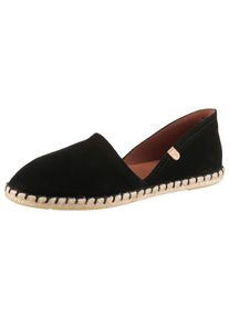 Espadrille VERBENAS "CARMEN SERRAJE", Damen, Gr. 37, ungef&uuml;ttert, schwarz, Veloursleder, Schuhe Espadrille, Sommerschuh, Schlappen mit Jute-Rahmen
