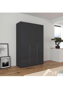 Dreht&uuml;renschrank OTTO HOME "Kleiderschrank Schrank Garderobe AGORDO Schlafzimmer", grau (graumetallic), B:136cm H:210cm T:54cm, Holzwerkstoff, Schr&auml;nke, Dreht&uuml;renschrank, durchdachte Innenausstattung, in 8 Breiten und 2 H&ouml;hen MADE IN GERMANY