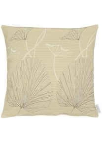 Dekokissen Apelt "Nora" Gr. 1, beige (natur, gemustert), B:45cm L:45cm, Leinen, Polyester, Dekokissen_Sitzkissen_Kissenh&uuml;llen, Dekokissen, Kissenh&uuml;lle mit F&uuml;llung, 1 St&uuml;ck