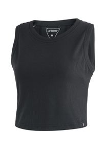 T-Shirt Maier Sports "MS FAV Rib Top W", Damen, Gr. M, schwarz, 52% Baumwolle, 42% Polyester, 6% Elasthan, Rundhals, Shirts T-Shirt, Damen kurzarm Shirt
