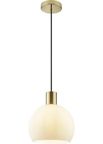 Brilliant Pendelleuchte "Cony", gold (messingfarben, opal wei&szlig;), 1, &Oslash; 25cm, 1 Stk., Leuchten, &Oslash; 25 cm x H 120 cm, E27 Fassung, Metall/Glas, messingfarben/opal wei&szlig;, Pendelleuchte