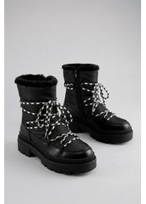 Winterboots ANISTON SHOES, Damen, Gr. 41, schwarz, unifarben mit Farbeinsatz, Basic, Schuhe Winterboots, Winterstiefel, Moon Boots mit w&auml;rmenden Fellimitat - NEUE KOLLEKTION