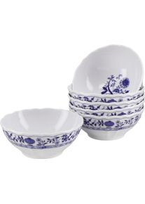 Sch&uuml;ssel Creatable "Flora Zwiebelmuster, Schalen 6-tlg", wei&szlig; (bunt), H:20cm &Oslash;:17cm, Porzellan, Sch&uuml;sseln, Sch&uuml;ssel, Elegante festonierte Grundform, ausdrucksstarkes Relief