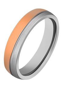Partnerring Akzent "Inox Duo, langlebig" Gr. 72, rosa (silberfarbig58), Fingerringe, Herren, 72, Edelstahl, Partnerring