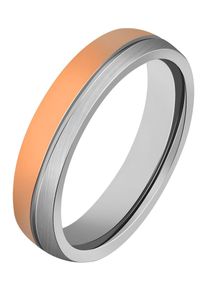 Partnerring Akzent "Inox Duo, langlebig" Gr. 66, rosa (silberfarbig58), Fingerringe, Herren, 66, Edelstahl, Partnerring