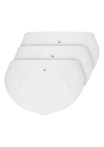 Sassa Mode Slip SASSA "3er Pack Slip BEAUTIFUL ROSE", Damen, Gr. 48, 3 Stk., wei&szlig;, Mikrofaser, , figurbetont, Unterhosen Slip