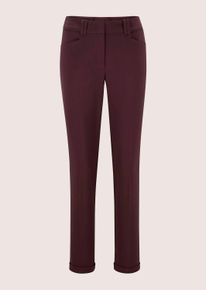 Madeleine Mode Stoffhose MADELEINE "Hose Schmale, konische Hose mit Aufschlag", Damen, Gr. 21, braun (portwein, melange), Modern, slim fit, Hosen Stoffhose