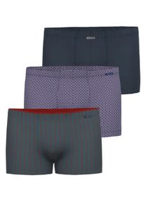 Retro Pants Ammann "3er Pack Herren Retro Short Mix Shorts", Herren, Gr. 8, 3 Stk., grau (brick rot, pearl blau, nightblau), Single-Jersey, , figurbetont, Unterhosen Retro Pants