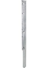 Zaunpfosten Alberts, grau (feuerverzinkt), B:6cm H:120cm T:4cm, Stahl, Zaunpfosten, Zaunpfosten, 60x40 mm f&uuml;r Doppelstabmattenzaun, 120 cm, mit Flacheisen