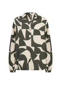 Schlupfbluse soyaconcept "SC-HANNI AOP 2", Damen, Gr. XL, gr&uuml;n (forest night combi), Web, Obermaterial: 100% Viskose, gemustert, normal, V-Ausschnitt, elastischer Bund, Blusen Schlupfbluse, Viskose