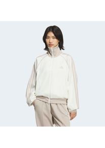 Trainingsjacke adidas Sportswear "STSV TRACK", Damen, Gr. XL, wei&szlig; (sanftes wei&szlig;, wonder beige), Obermaterial: 59% Polyester, 41% Baumwolle, normal, Jacken Trainingsjacke, f&uuml;r Erwachsene, mit geradem Abschluss, in normaler L&auml;nge
