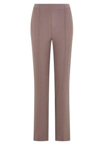 Schlupfhose GOLDNER "Jerseyhose CARLA aus Flanell", Damen, Gr. 52, taupe, Modern, gerade, Hosen Schlupfhose, Eingriffstaschen an den Seiten