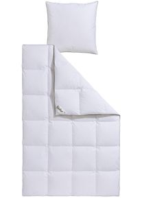 fj&ouml;dur G&auml;nsedaunenbettdecke + Kopfkissen FJ&Ouml;DUR "Franzisk, Bettwaren-Set, 135x200 oder 155x220 cm, Sommer oder Winter", wei&szlig;, B/L: 135cm x 200cm Anzahl Teile 1, B/L: 80cm x 80cm Anzahl Teile 1, Bezug: Baumwolle F&uuml;llung: G&auml;nsedaune/-feder, warm, Bezug: 100% Baumwolle. F&uuml;llung: 100% G&auml;nsedaunen. F&uuml;llung Au&szlig;enkammer: 100% G&auml;nsedaunen. F&uuml;llung Innenkammer: 100% G&auml;nsefeder, Bettwaren-Sets, G&auml;nsedaunenbettdeck